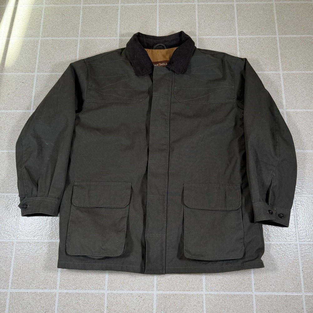 Oak Hill XL Mens Cabincore Jacket Lined Collar Chore Coat Full Zip Cotton